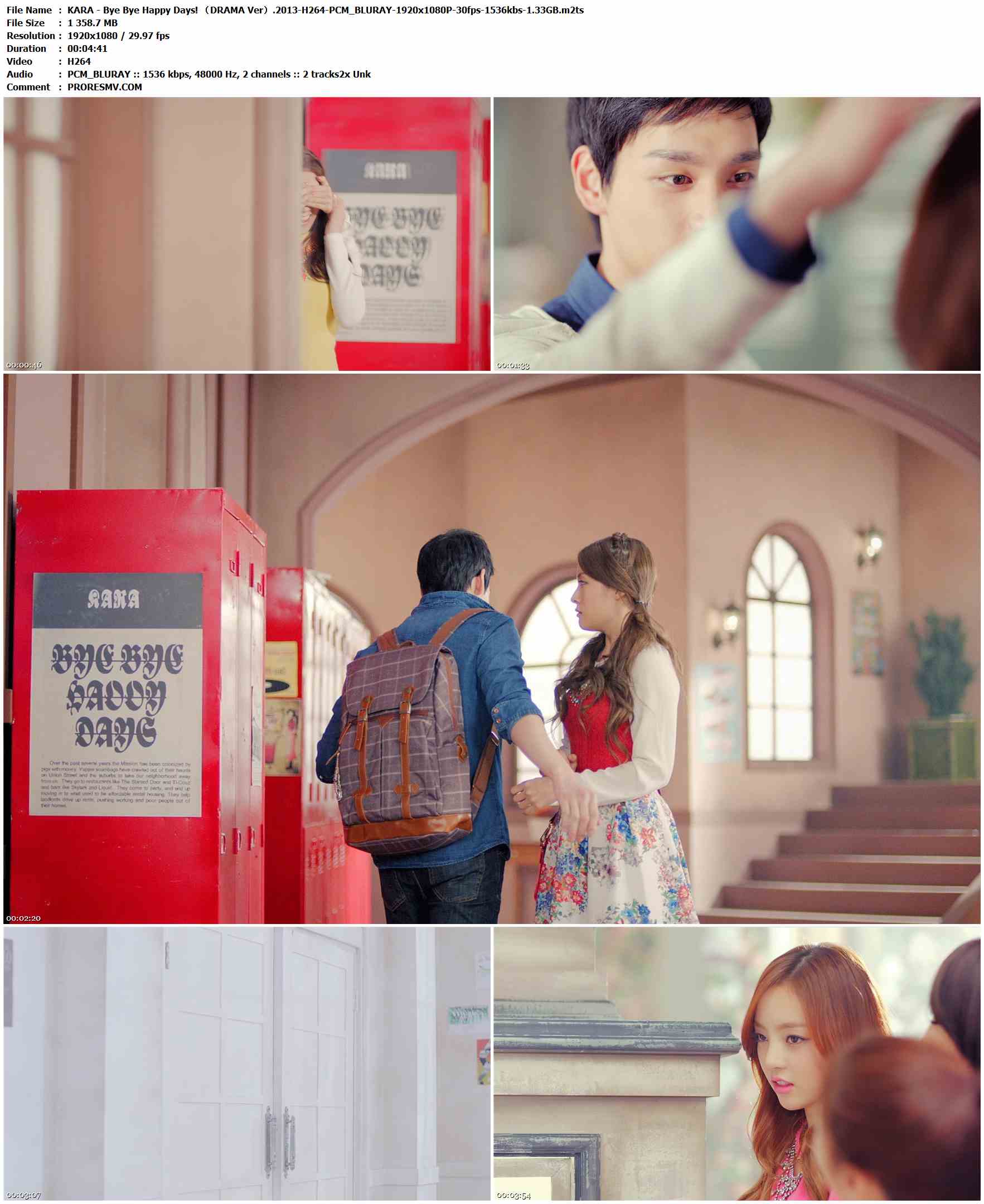 KARA - Bye Bye Happy Days! （DRAMA Ver）.2013-H264-PCM_BLURAY-1920x1080P-30fps-1536kbs-1.33GB官方MV_高清MV